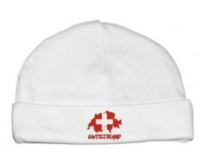 Bonnet bébé personnalisé Switzerland maps
