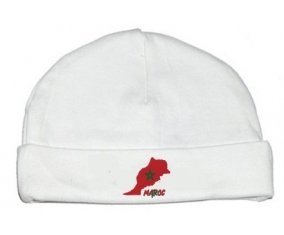 Bonnet bébé personnalisé Maroc maps