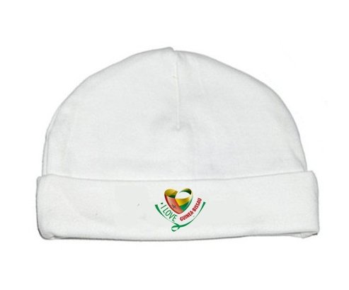 Bonnet bébé personnalisé I Love Guinea-Bissau