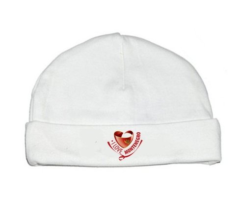 Bonnet bébé personnalisé I Love Montenegro