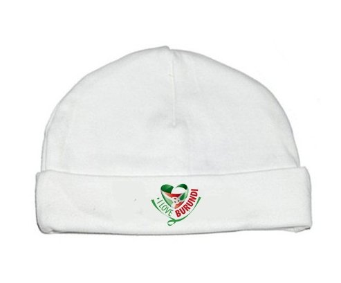 Bonnet bébé personnalisé I Love Burundi