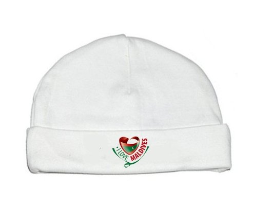 Bonnet bébé personnalisé I Love Maldives