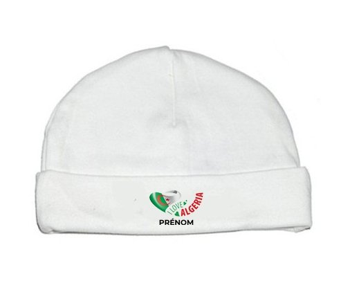 Bonnet bébé personnalisé I love algeria avec prénom