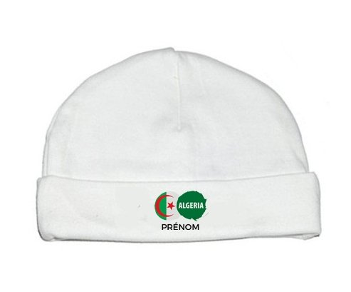 Bonnet bébé personnalisé Drapeau Algeria avec prénom