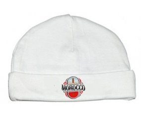 Bonnet bébé personnalisé Flag Morocco design 2