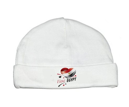 Bonnet bébé personnalisé I love Egypt design 1