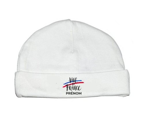 Bonnet bébé personnalisé Vive la France avec prénom
