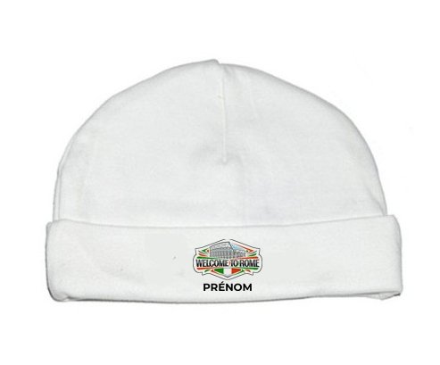 Bonnet bébé personnalisé Welcome to Rome avec prénom