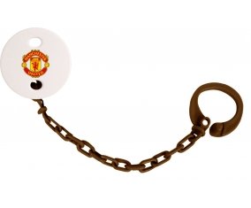 Attache-sucette Manchester United Football Club couleur Marron