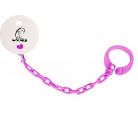 Attache-tétine Bucarest Wolves couleur Rose fuschia