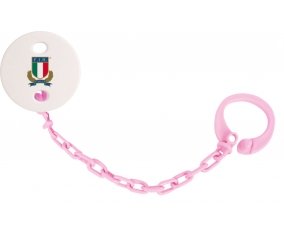 Attache-sucette Italia Rugby XV couleur Rose clair