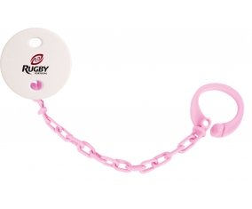 Attache-sucette Portuagal Rugby XV couleur Rose clair