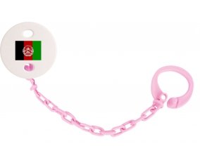 Attache-sucette Drapeau Afghanistan couleur Rose clair