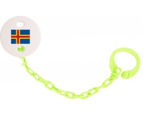 Attache-tétine Drapeau Iles Aland couleur Verte