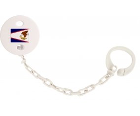 Attache-tétine Drapeau Samoa américaines couleur Blanc