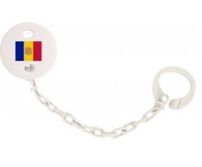 Attache-tetine Drapeau Andorre couleur Blanc