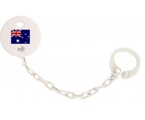 Attache-tétine Drapeau Australie couleur Blanc