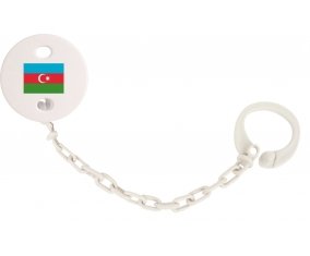 Attache-sucette Drapeau Azerbaïdjan couleur Blanc