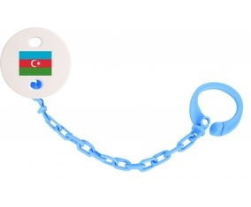 Attache-sucette Drapeau Azerbaïdjan couleur Bleu turquoise