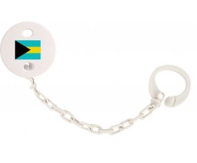 Attache-tétine Drapeau Bahamas couleur Blanc