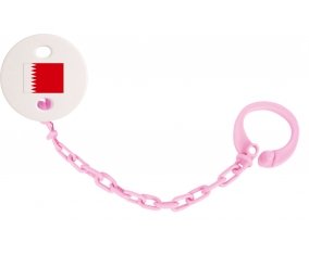 Attache-tetine Drapeau Bahreïn couleur Rose clair