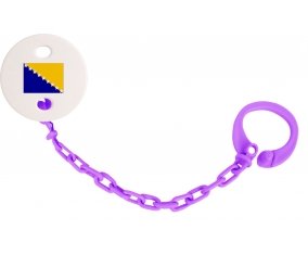 Attache-tétine Drapeau Bosnie Herzégovine couleur Violet