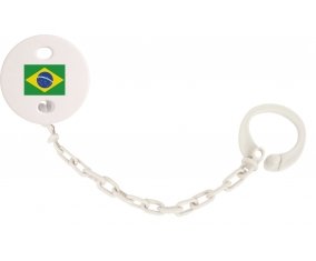 Attache-tétine Drapeau Brésil couleur Blanc