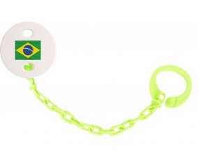 Attache-tétine Drapeau Brésil couleur Verte