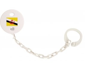 Attache-sucette Drapeau Brunei Darussalam couleur Blanc