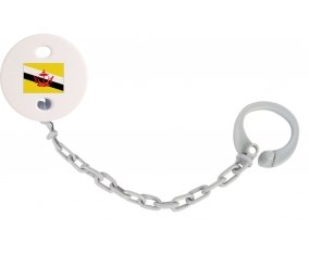 Attache-sucette Drapeau Brunei Darussalam couleur Grise