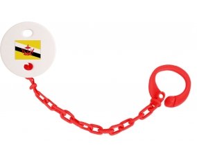 Attache-sucette Drapeau Brunei Darussalam couleur Rouge