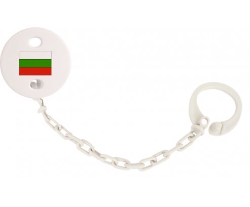 Attache-tétine Drapeau Bulgarie couleur Blanc