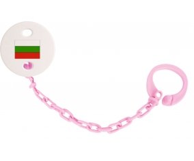 Attache-tétine Drapeau Bulgarie couleur Rose clair