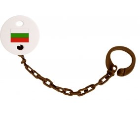 Attache-tétine Drapeau Bulgarie couleur Marron