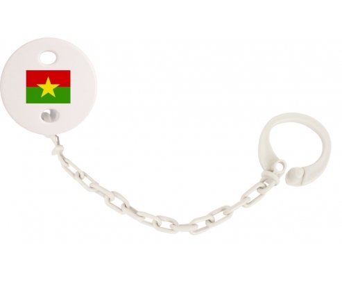 Attache-tetine Drapeau Burkina Faso couleur Blanc