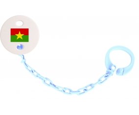 Attache-tetine Drapeau Burkina Faso couleur Bleu ciel