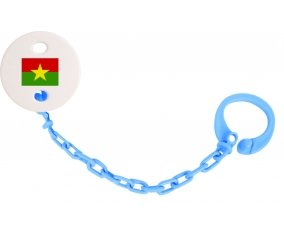 Attache-tetine Drapeau Burkina Faso couleur Bleu turquoise