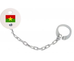 Attache-tetine Drapeau Burkina Faso couleur Grise