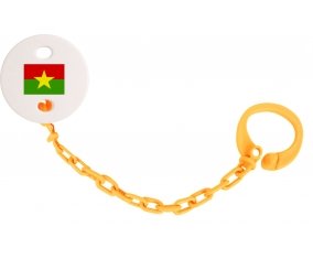 Attache-tetine Drapeau Burkina Faso couleur Orange