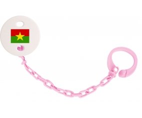 Attache-tetine Drapeau Burkina Faso couleur Rose clair