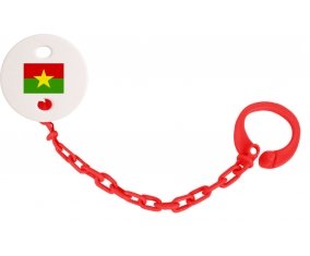 Attache-tetine Drapeau Burkina Faso couleur Rouge