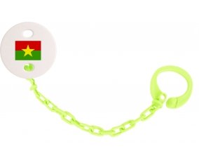 Attache-tetine Drapeau Burkina Faso couleur Verte