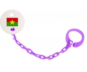 Attache-tetine Drapeau Burkina Faso couleur Violet