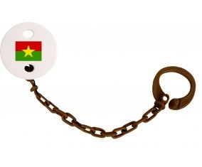 Attache-tetine Drapeau Burkina Faso couleur Marron