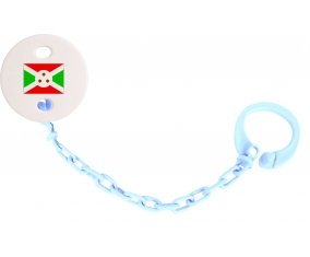 Attache-sucette Drapeau Burundi couleur Bleu ciel