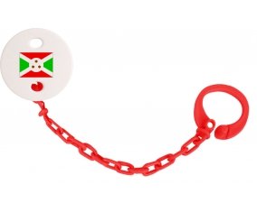 Attache-sucette Drapeau Burundi couleur Rouge