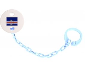 Attache-tétine Drapeau Cap-Vert couleur Bleu ciel