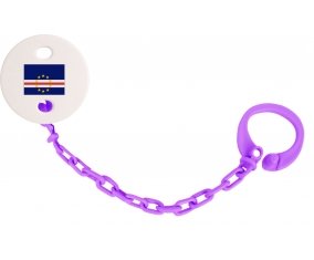 Attache-tétine Drapeau Cap-Vert couleur Violet