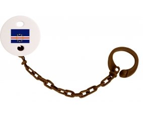 Attache-tétine Drapeau Cap-Vert couleur Marron