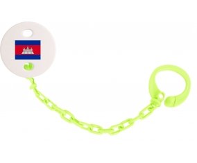 Attache-tetine Drapeau Cambodge couleur Verte